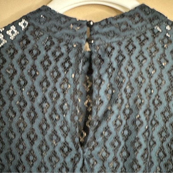 Lane Bryant Babydoll Tunic Top Women 16 Blue Lace Bell Sleeve Cottagecore Fairy - Picture 13 of 13